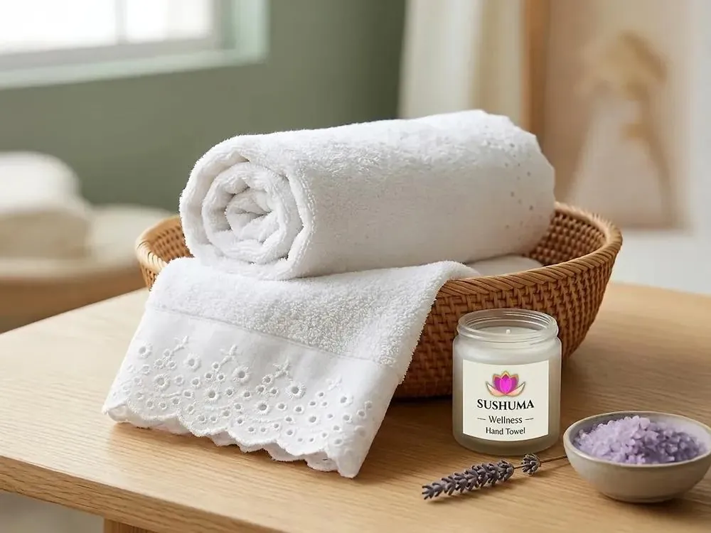 Toalla de mano con broderie (45 x 25) cms.